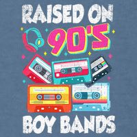Raised On 90s Boy Bands Cassette Tape Retro Garment-Dyed Sweatshirt