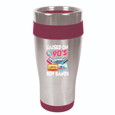 Raised On 90s Boy Bands Cassette Tape Retro 16oz Travel Tumbler