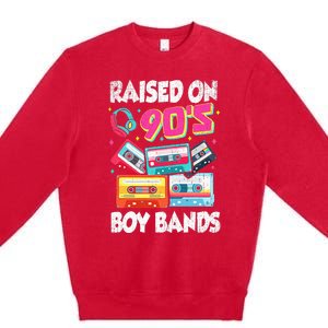 Raised On 90s Boy Bands Cassette Tape Retro Premium Crewneck Sweatshirt