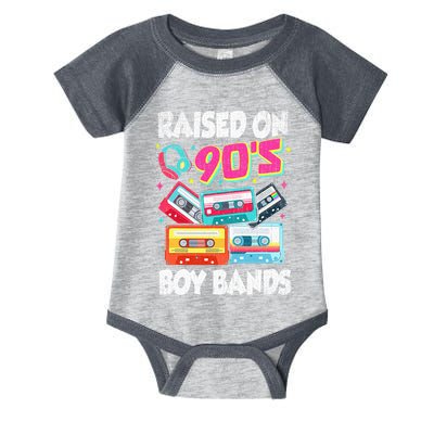 Raised On 90s Boy Bands Cassette Tape Retro Infant Baby Jersey Bodysuit