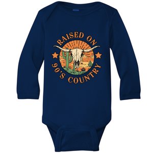 Raised On 90s Country Baby Long Sleeve Bodysuit