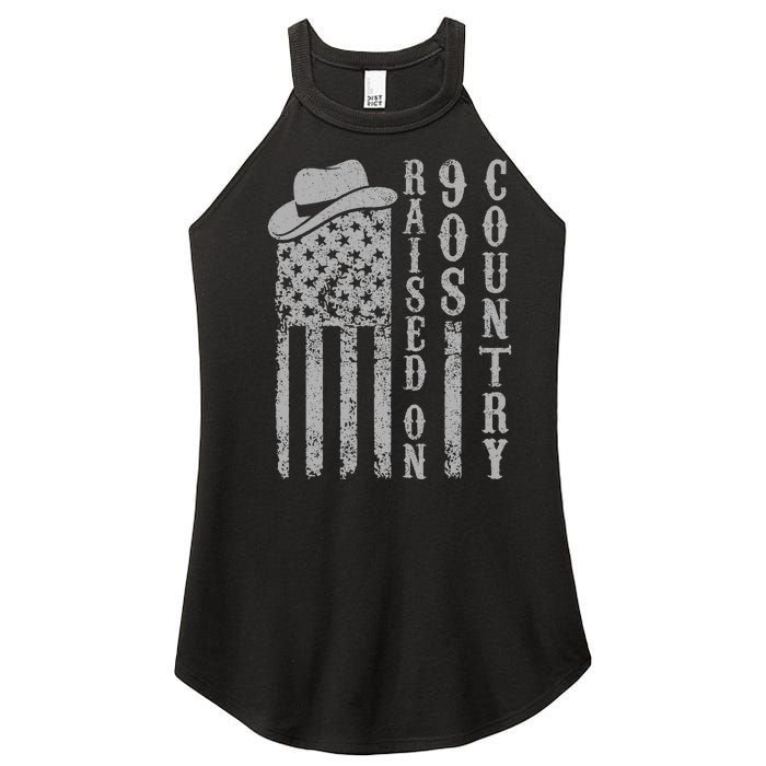 Raised On 90s Country Music  Country Concert Outfit Women’s Perfect Tri Rocker Tank