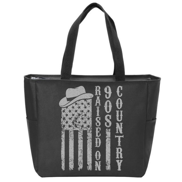 Raised On 90s Country Music  Country Concert Outfit Zip Tote Bag