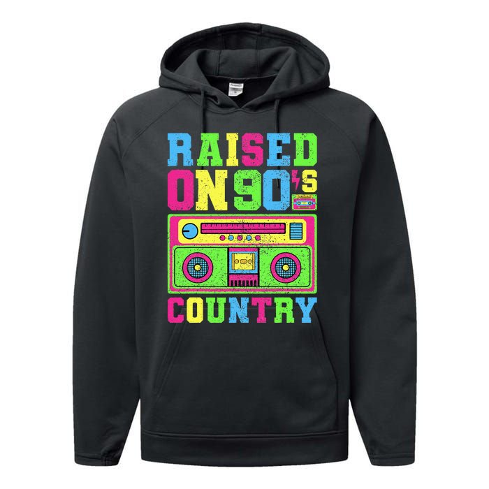 Raised On 90s Country Music  Country Concert Outfit Performance Fleece Hoodie