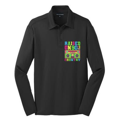 Raised On 90s Country Music  Country Concert Outfit Silk Touch Performance Long Sleeve Polo