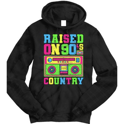 Raised On 90s Country Music  Country Concert Outfit Tie Dye Hoodie