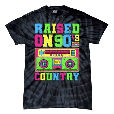 Raised On 90s Country Music  Country Concert Outfit Tie-Dye T-Shirt