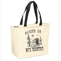 Raised On 90S Country Music Cowgirl Western Zip Tote Bag