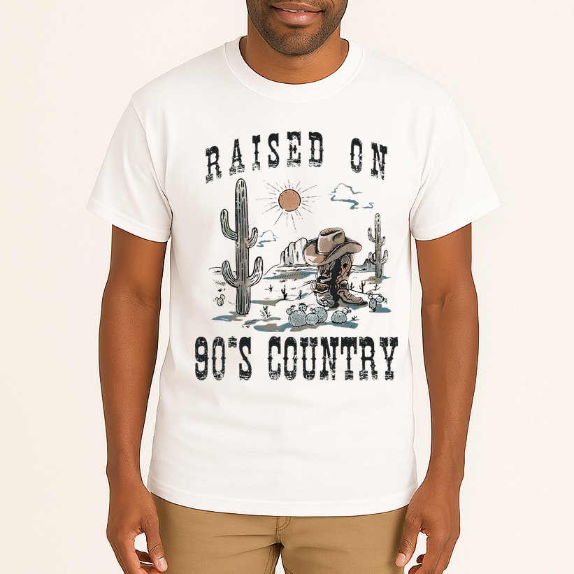 Raised On 90S Country Music Cowgirl Western Tall T-Shirt