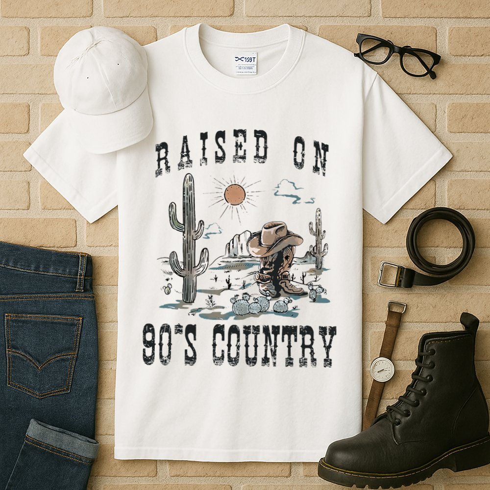 Raised On 90S Country Music Cowgirl Western Tall T-Shirt