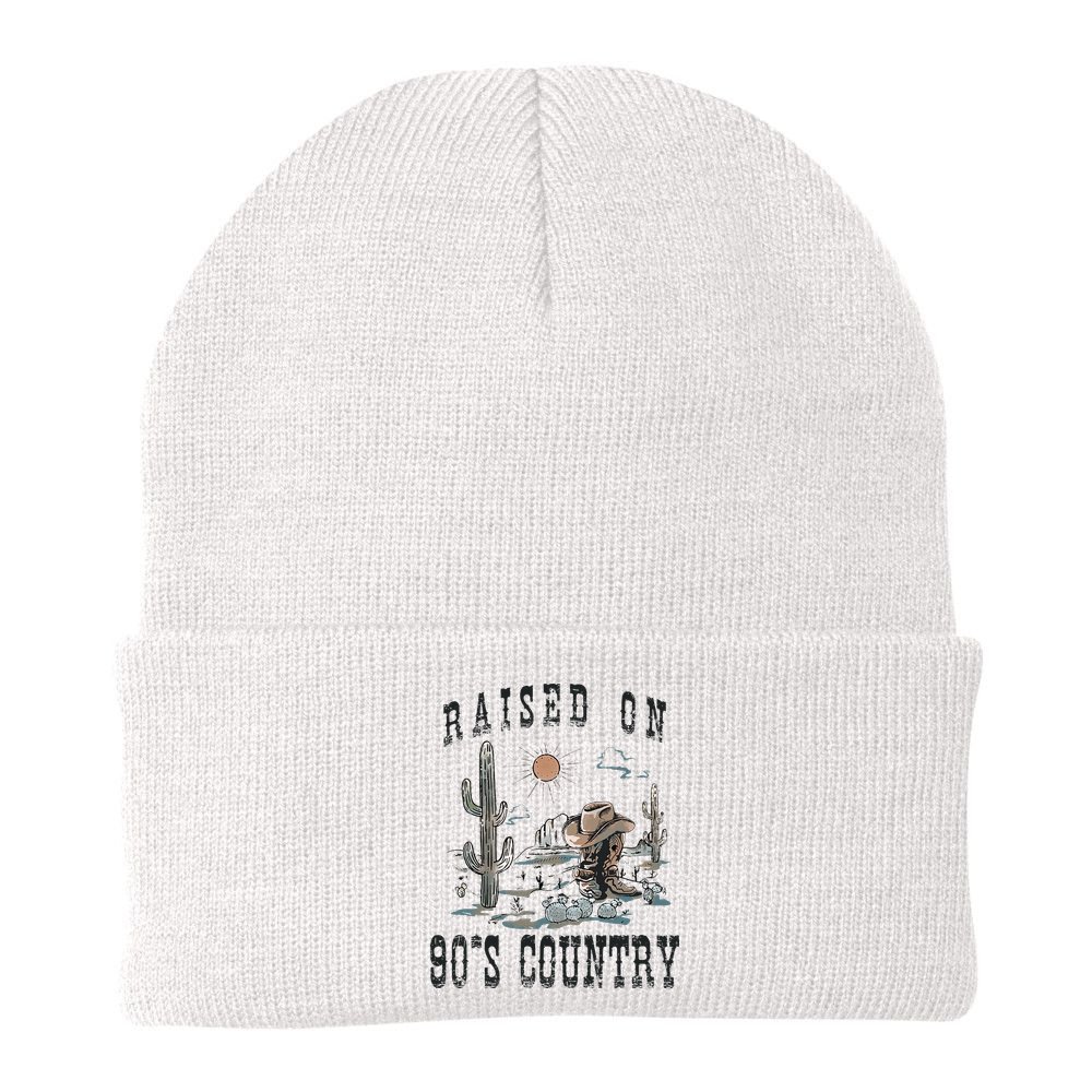 Raised On 90S Country Music Cowgirl Western Beanie
