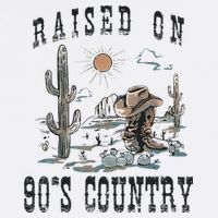 Raised On 90S Country Music Cowgirl Western Flat Bill Trucker Hat
