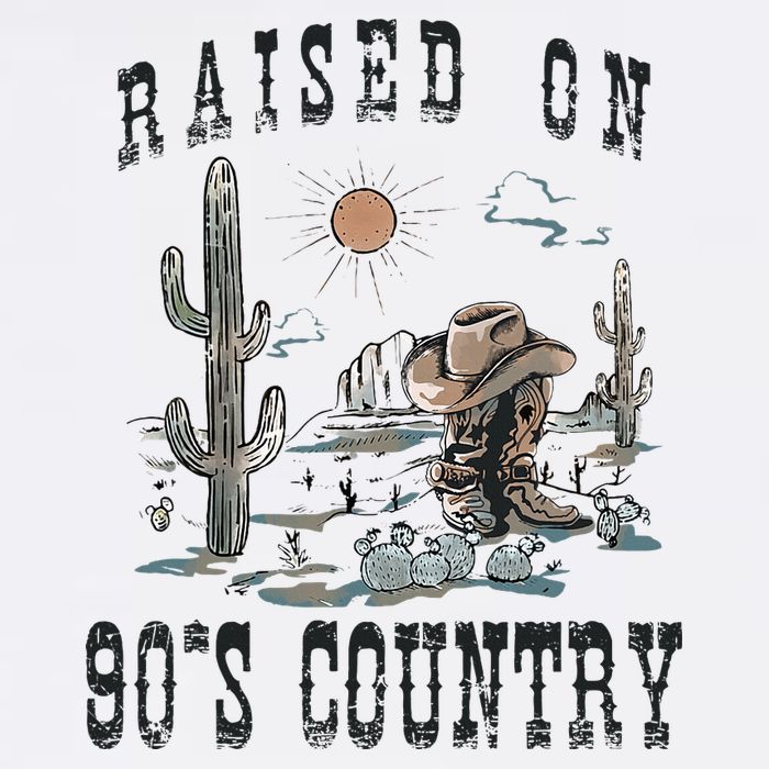 Raised On 90S Country Music Cowgirl Western Flat Bill Trucker Hat