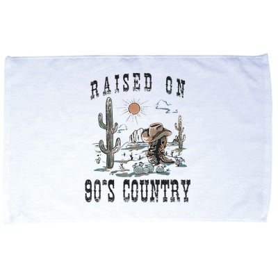 Raised On 90S Country Music Cowgirl Western Microfiber Hand Towel