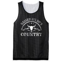 Raised On 90S Country Music Bull Skull Western Mesh Reversible Basketball Jersey Tank