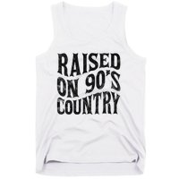 Raised On 90’s Country Music Vintage Letter Print Tank Top