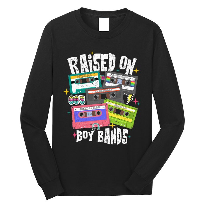 Raised On 90s Boy Bands Cassette Tape Retro Long Sleeve Shirt