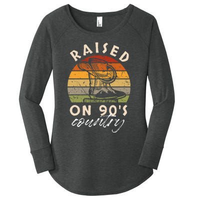 Raised On 90S Country Women's Perfect Tri Tunic Long Sleeve Shirt