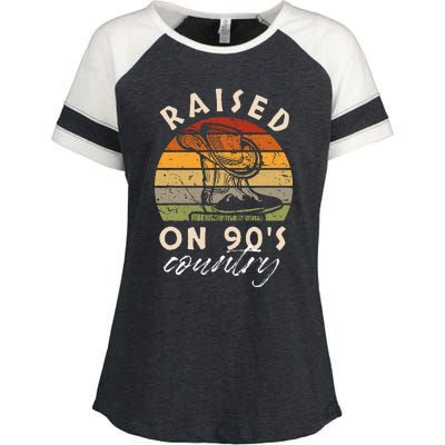 Raised On 90S Country Enza Ladies Jersey Colorblock Tee