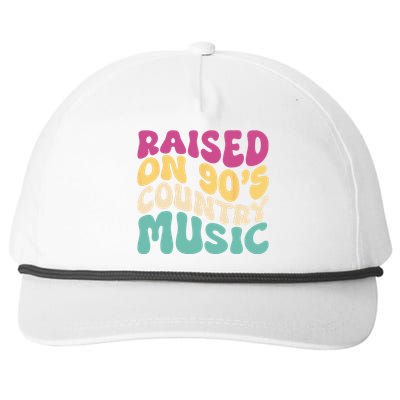 Raised On 90s Country Music Concert Groovy Snapback Five-Panel Rope Hat