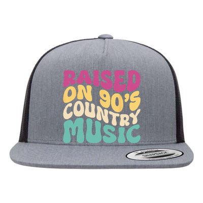 Raised On 90s Country Music Concert Groovy Flat Bill Trucker Hat