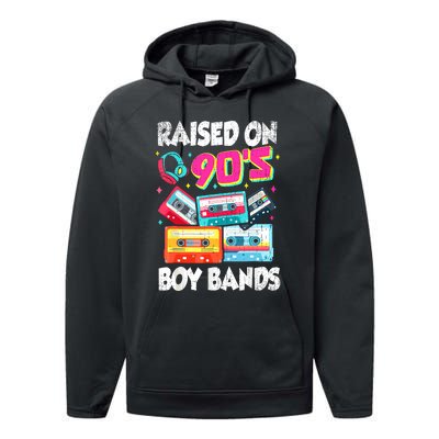 Raised On 90s Boy Bands Cassette Tape Retro Performance Fleece Hoodie