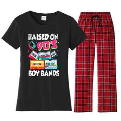 Raised On 90s Boy Bands Cassette Tape Retro Women's Flannel Pajama Set