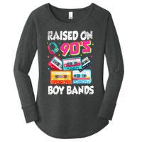 Raised On 90s Boy Bands Cassette Tape Retro Women's Perfect Tri Tunic Long Sleeve Shirt