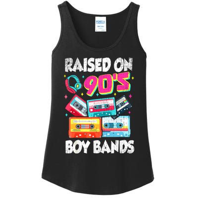 Raised On 90s Boy Bands Cassette Tape Retro Ladies Essential Tank