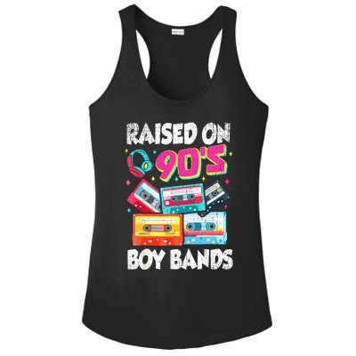 Raised On 90s Boy Bands Cassette Tape Retro Ladies PosiCharge Competitor Racerback Tank