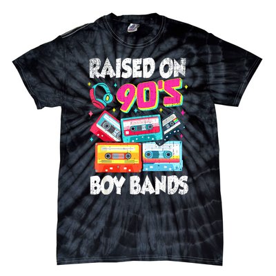 Raised On 90s Boy Bands Cassette Tape Retro Tie-Dye T-Shirt