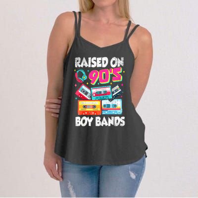 Raised On 90s Boy Bands Cassette Tape Retro Women's Strappy Tank