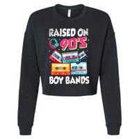 Raised On 90s Boy Bands Cassette Tape Retro Cropped Pullover Crew