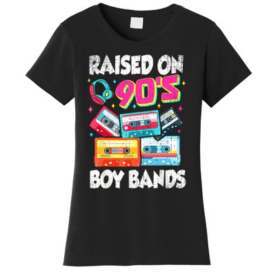 Raised On 90s Boy Bands Cassette Tape Retro Women's T-Shirt