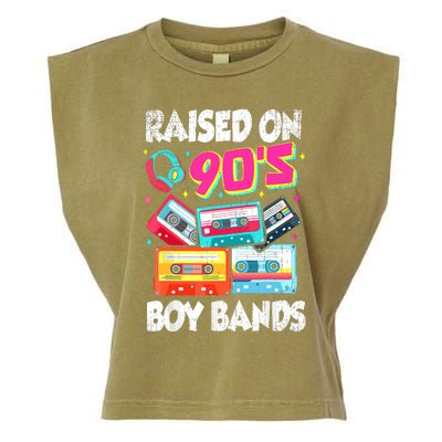 Raised On 90s Boy Bands Cassette Tape Retro Garment-Dyed Women's Muscle Tee