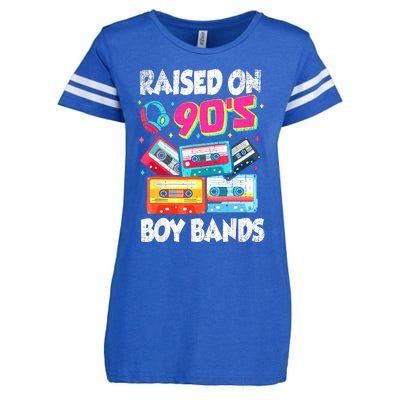 Raised On 90s Boy Bands Cassette Tape Retro Enza Ladies Jersey Football T-Shirt