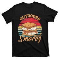 retro Outdoors And Smores Camping Lover Marshmallow T-Shirt