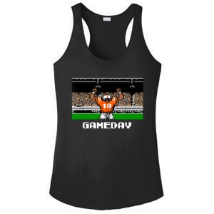 Retro Orange And White Football 8 Bit Video Game Ladies PosiCharge Competitor Racerback Tank