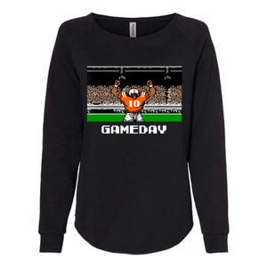 Retro Orange And White Football 8 Bit Video Game Womens California Wash Sweatshirt