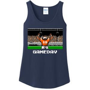 Retro Orange And White Football 8 Bit Video Game Ladies Essential Tank