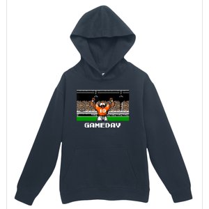 Retro Orange And White Football 8 Bit Video Game Urban Pullover Hoodie