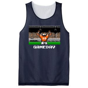 Retro Orange And White Football 8 Bit Video Game Mesh Reversible Basketball Jersey Tank