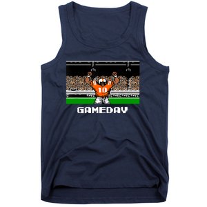 Retro Orange And White Football 8 Bit Video Game Tank Top