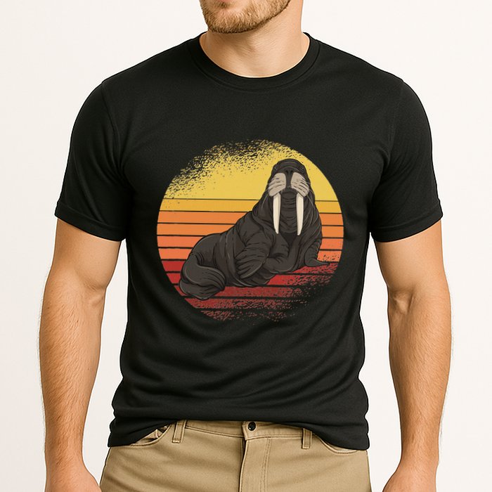 Retro Ocean Animal Sea Walrus Lover Walrus Cooling Performance Crew T-Shirt