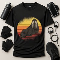 Retro Ocean Animal Sea Walrus Lover Walrus Cooling Performance Crew T-Shirt