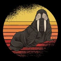 Retro Ocean Animal Sea Walrus Lover Walrus Cooling Performance Crew T-Shirt