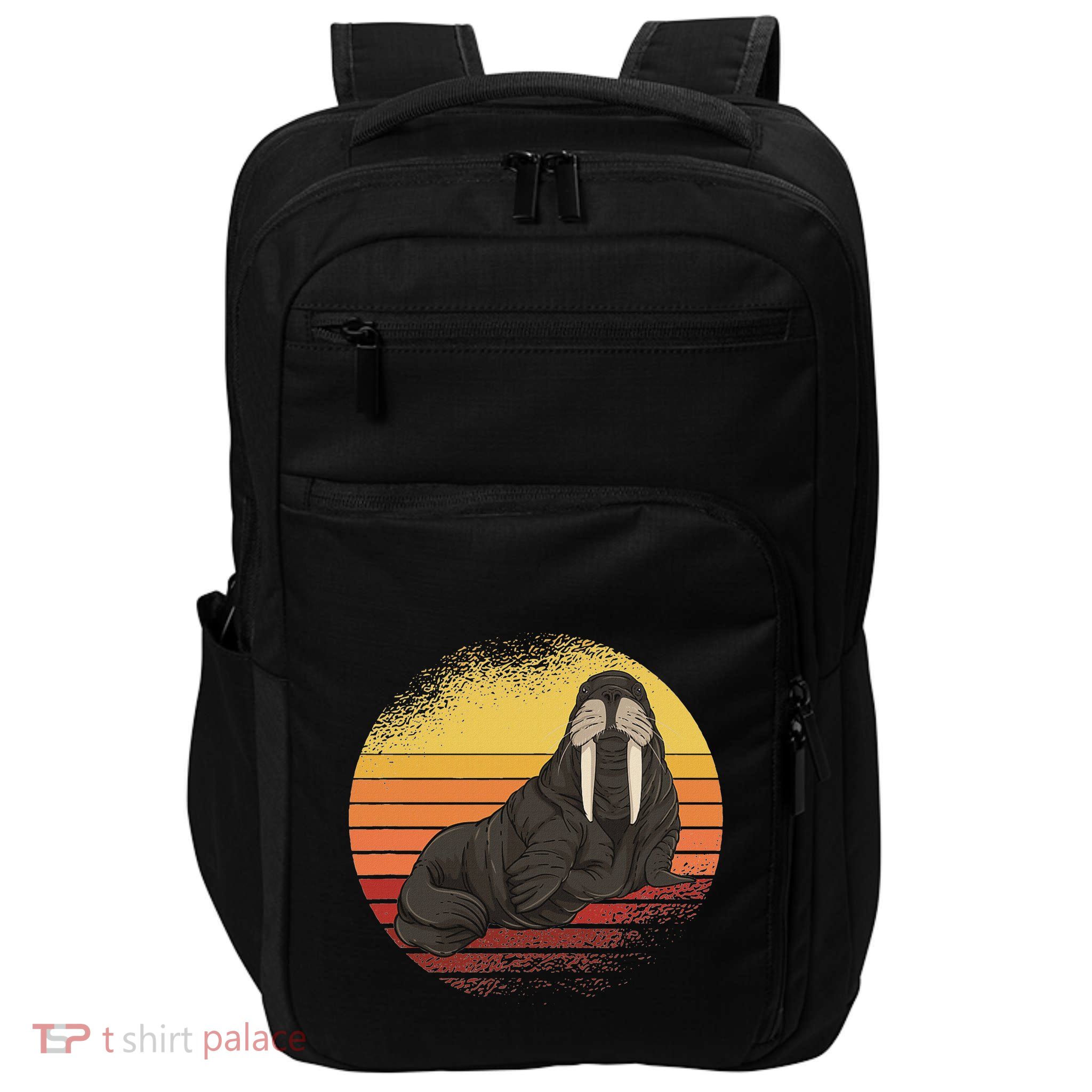 Retro Ocean Animal Sea Walrus Lover Walrus Impact Tech Backpack