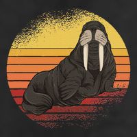 Retro Ocean Animal Sea Walrus Lover Walrus Adult Drive Performance Visor