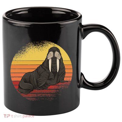 Retro Ocean Animal Sea Walrus Lover Walrus 11oz C Handle Ceramic Mug