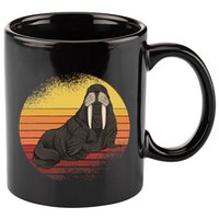 Retro Ocean Animal Sea Walrus Lover Walrus 11oz C Handle Ceramic Mug